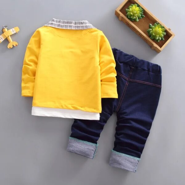 Yellow Blazer Bow With T-shirt and Pant Set