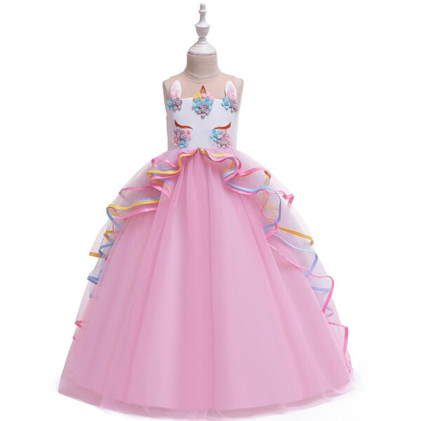 Unicorn Long Maxi Gown for Little Princess