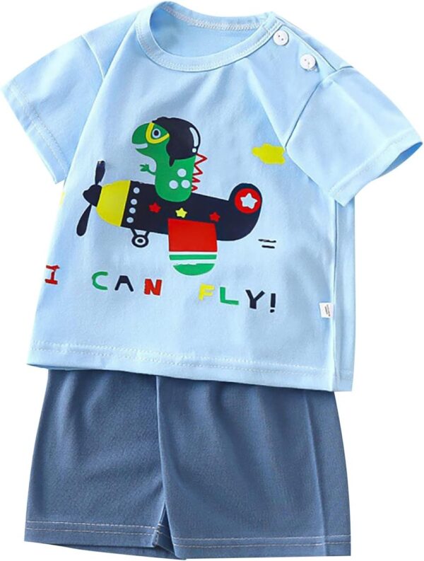 Flying Dinosaur Printed Cotton T Shirt for Baby Boys