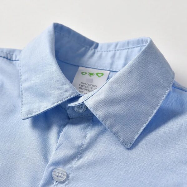 CosmicKolors Stylish Gentleman Blue Colour Half Sleeves Shirt and Suspender Style Shorts Set in Formal Clothing Set,for Baby Boys - Image 6