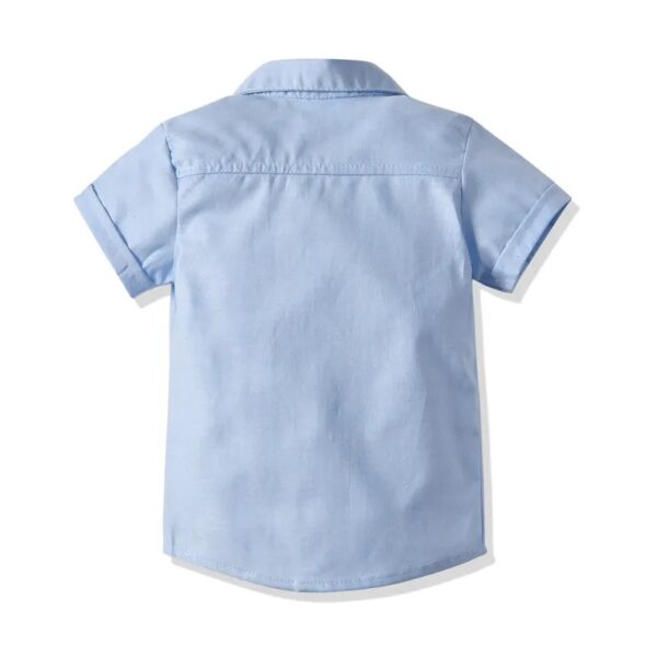 CosmicKolors Stylish Gentleman Blue Colour Half Sleeves Shirt and Suspender Style Shorts Set in Formal Clothing Set,for Baby Boys - Image 7