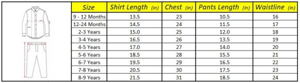 cosmickolors size chart