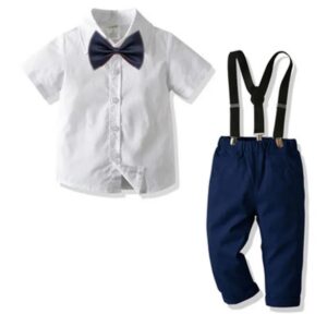 Cosmic Kolors White Shirt & Navy Blue pant Casual dress