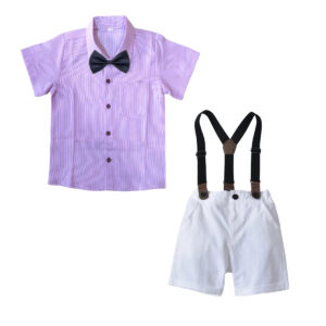 Purple Stripes shirts With White Short